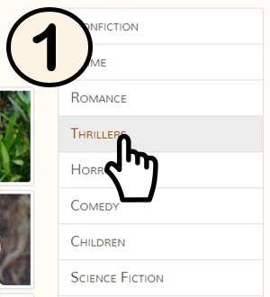 Cursor hovering over the Thriller genre link